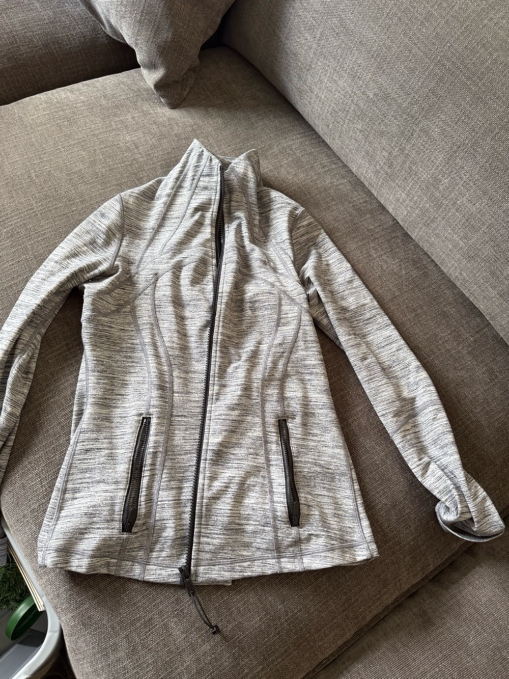 lululemon athletica Heathered Light Gray Zip-Up Jacket